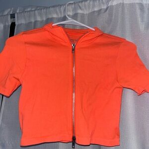 Orange Zip-Up Top